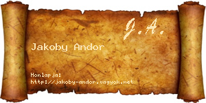 Jakoby Andor névjegykártya