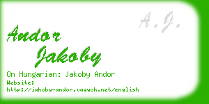 andor jakoby business card